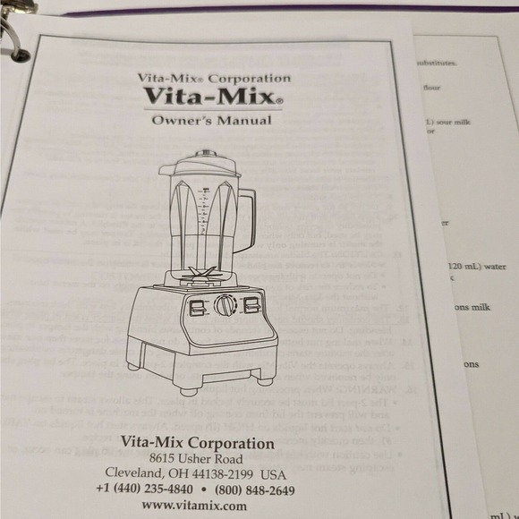 Vita-Mix Whole Food Recipes For Better Living, includes Owner’s Manual - Picture 9 of 9